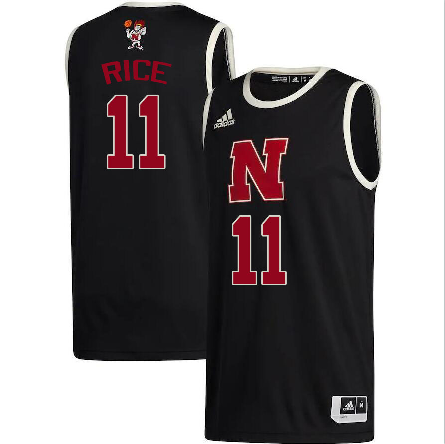 Men #11 Eli Rice Nebraska Cornhuskers College Basketball Jerseys Stitched Sale-Black - Click Image to Close
